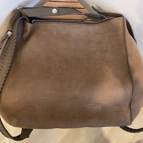 All Saints Leather Suede Handbag Backpack Hybrid Large with Woven Straps - Picture 6 of 12